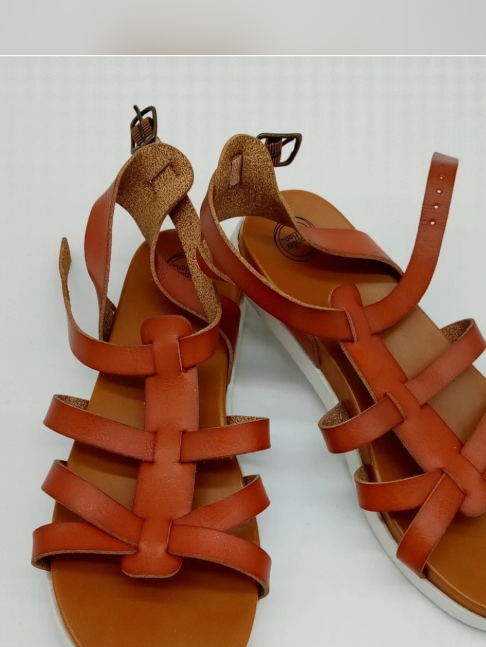 Tan Gladiator Leather Strappy Sandals
